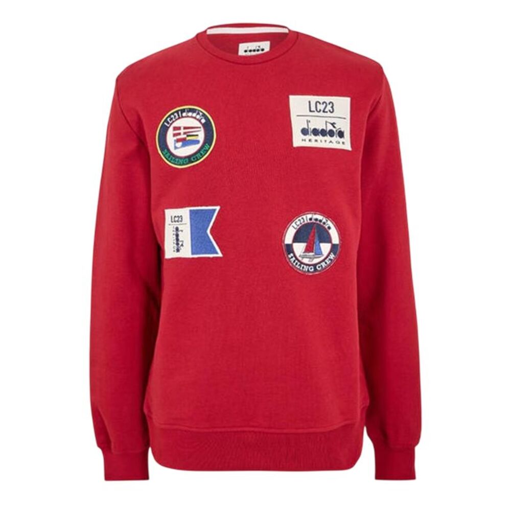 Diadora Mens Sailing Patch Regular Long-Sleeved Sweatshirt / Red